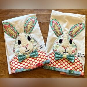 glory haus “Hoppy” Easter Tea Towel, Set of 2, NWT